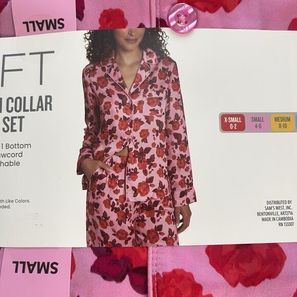 LOFT Pink and Red Floral Pajama Set - Picture 4 of 9